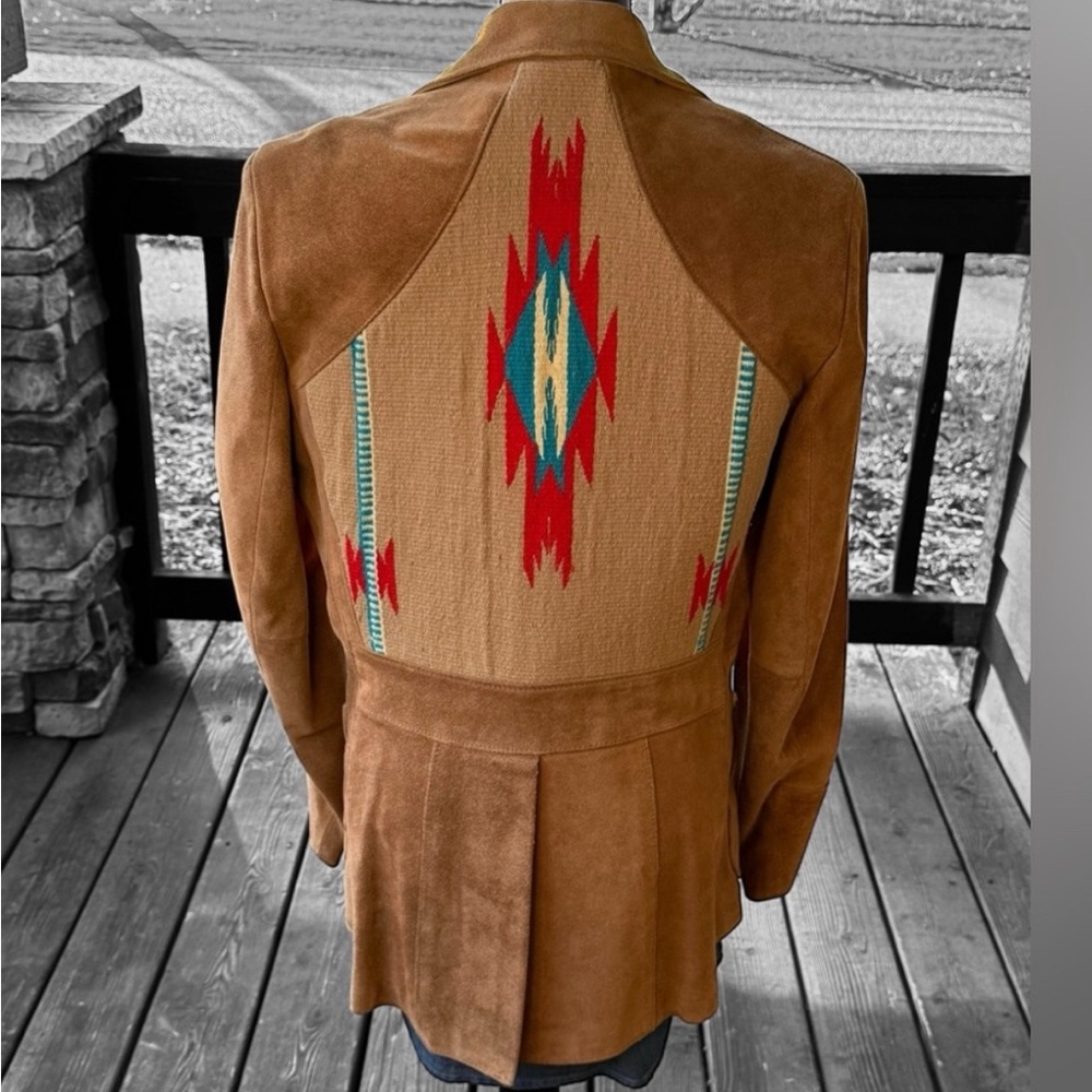 Vintage 1970's Women’s Pioneer Wear Chimayo Inlay Suede Jacket